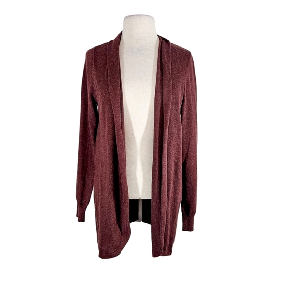 Ella Moss Burgundy Open Front "Karla" Cardigan Sweater - Picture 5 of 10